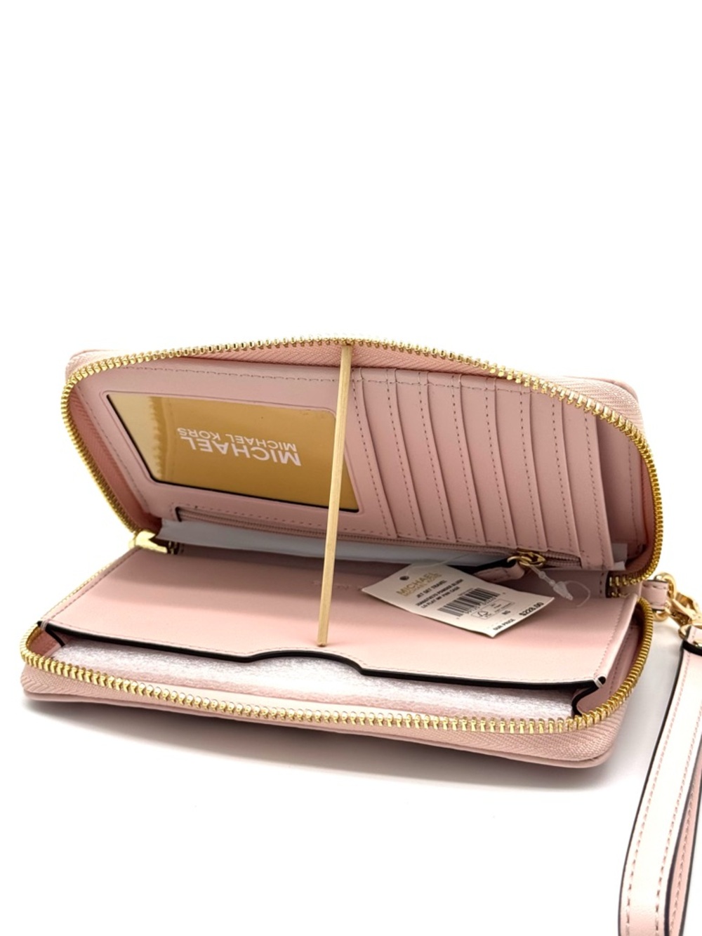 Michael Kors Large Quilted Heart Flat MF Phone Case Wallet Powder Blush - Picture 8 of 9